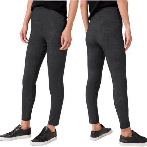 LULULEMON 2020 Here to There High-Rise 7/8 Pant Crosshatch Texture Black size 2 - Picture 1 of 9